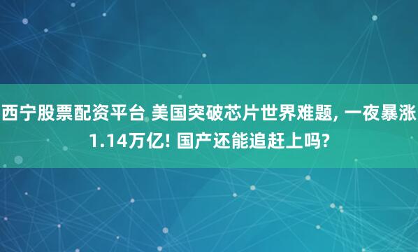 西宁股票配资平台 美国突破芯片世界难题, 一夜暴涨1.14万亿! 国产还能追赶上吗?