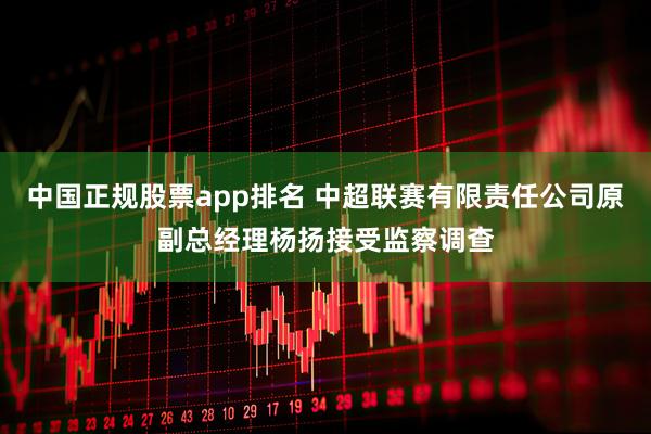 中国正规股票app排名 中超联赛有限责任公司原副总经理杨扬接受监察调查